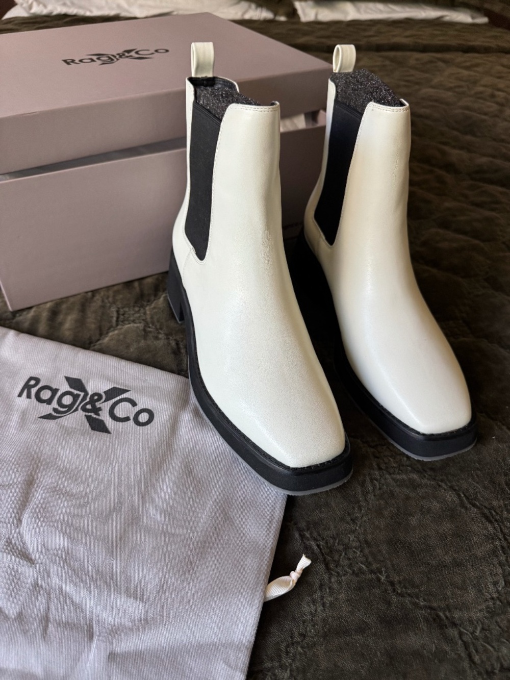 Rag & Co Theron Chelsea Upfront White Boot 38